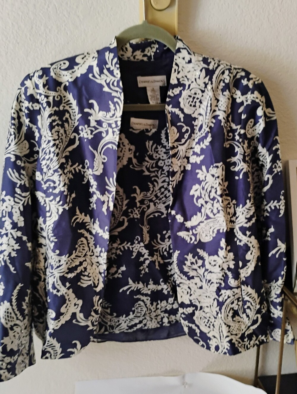 Vintage Draper's & Damon's Silk Two-Piece Duster Jacket & Blouse Set 8